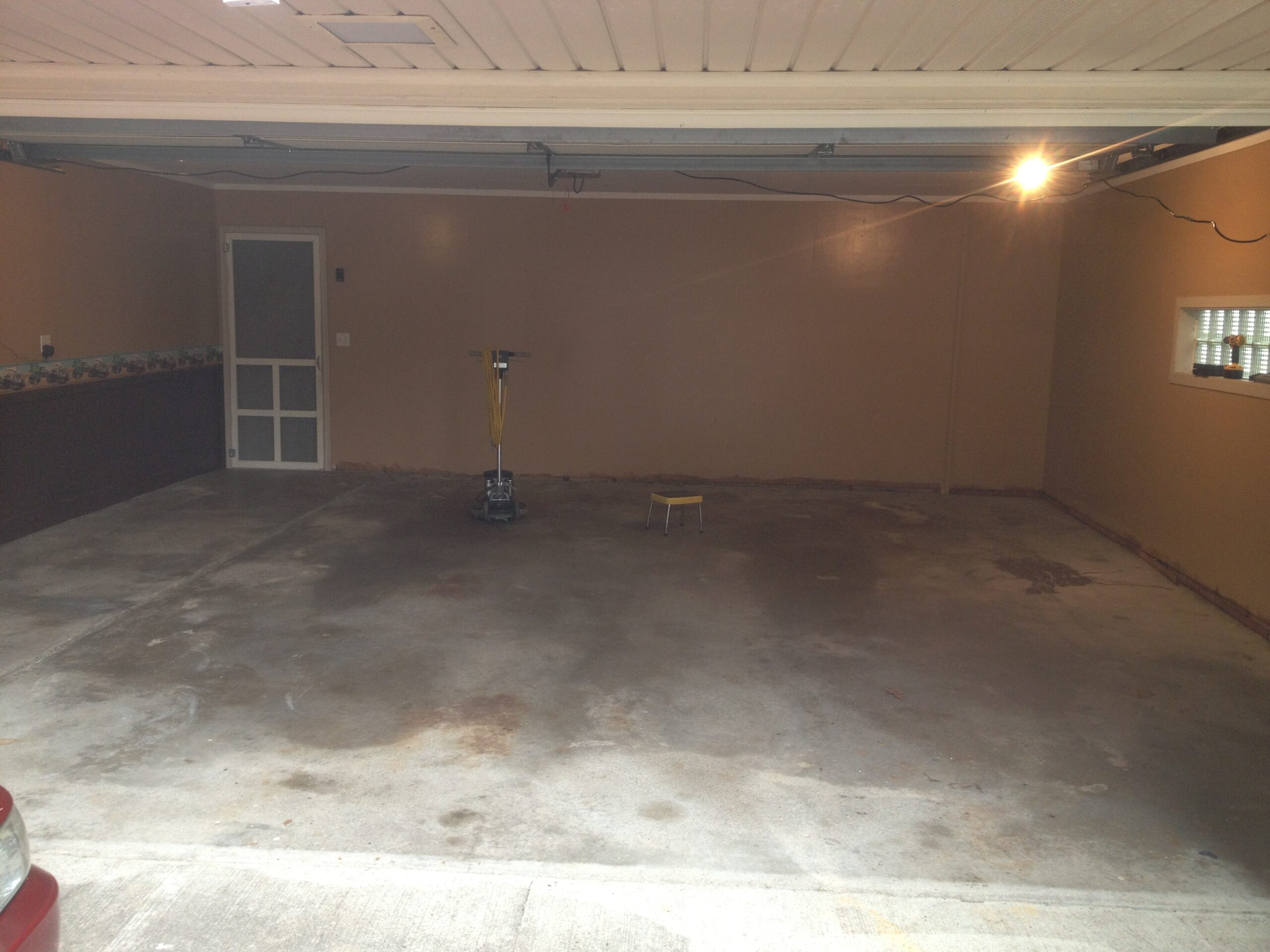 Garage floor coated in spring