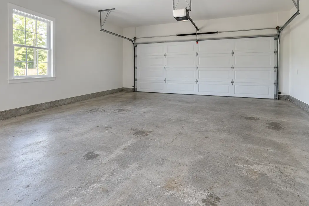 AI-generated sample vinyl flake garage floor before coating