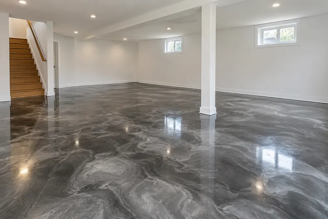 Sample Project: Metallic Epoxy Basement Floor